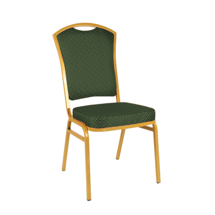 Банкетный стул "Патрик" 20 мм, каркас золото, обивка ромб зеленый
