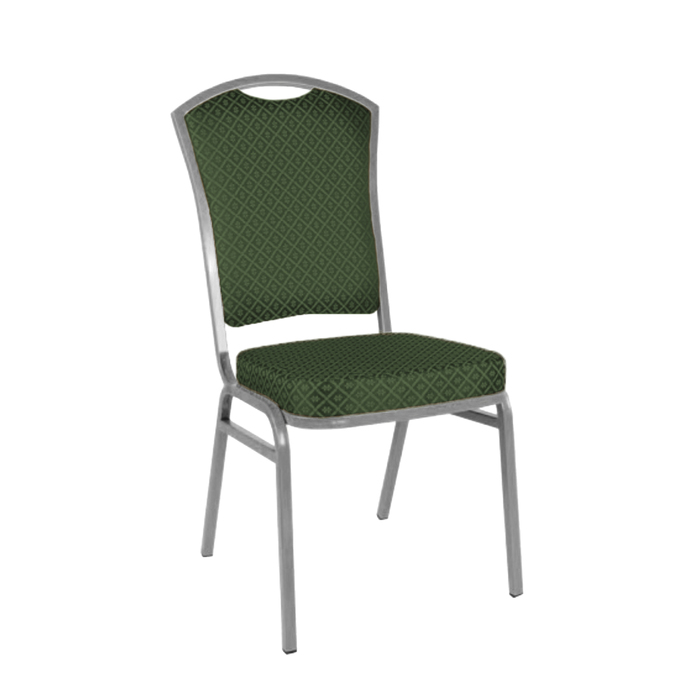 Банкетный стул "Патрик" 20 мм, каркас серебро, обивка ромб зеленый