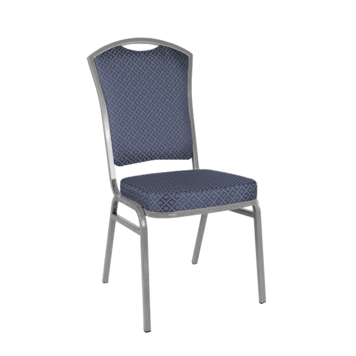Банкетный стул "Патрик" 20 мм, каркас серебро, обивка ромб синий