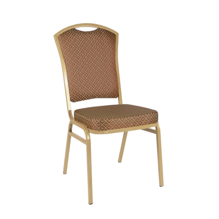 Банкетный стул "Патрик" 20 мм, каркас шампань, обивка ромб коричневый