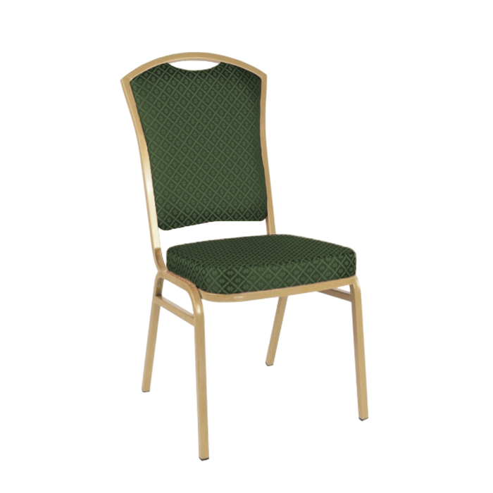 Банкетный стул "Патрик" 20 мм, каркас шампань, обивка ромб зеленый