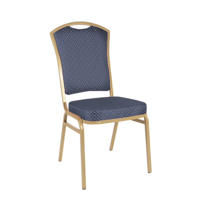 Банкетный стул "Патрик" 20 мм, каркас шампань, обивка ромб синий