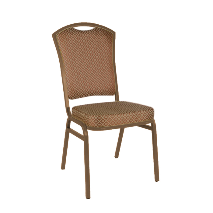 Банкетный стул "Патрик" 20 мм, каркас бронза, обивка ромб коричневый