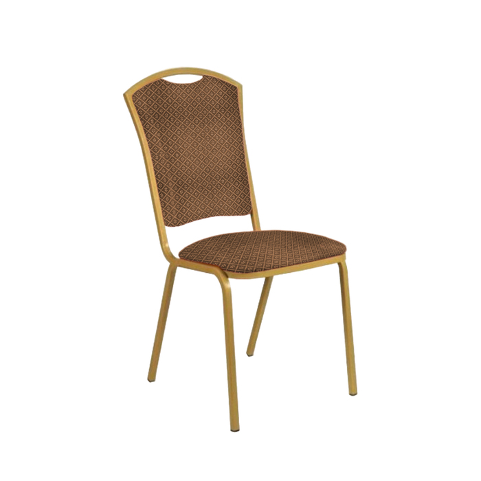 Банкетный стул "Патрик Лайт" 20 мм, каркас золото, обивка ромб коричневый