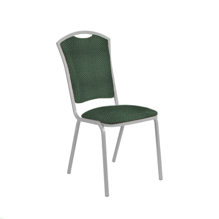 Банкетный стул "Патрик Лайт" 20 мм, каркас серебро, обивка ромб зеленый