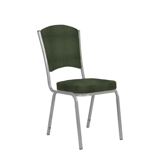 Банкетный стул "Вертекс" 20 мм, каркас серебро, обивка ромб зеленый