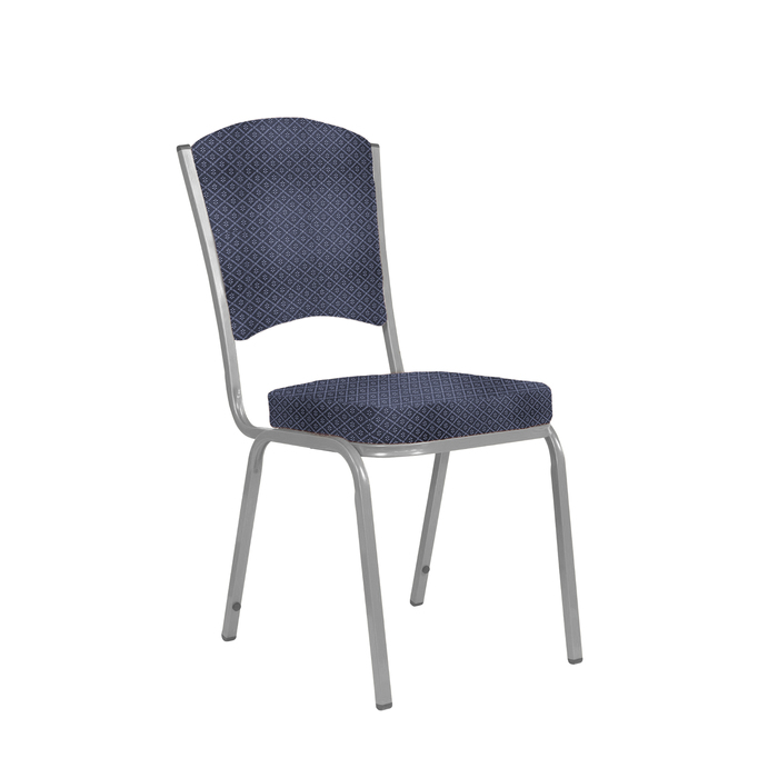 Банкетный стул "Вертекс" 20 мм, каркас серебро, обивка ромб синий