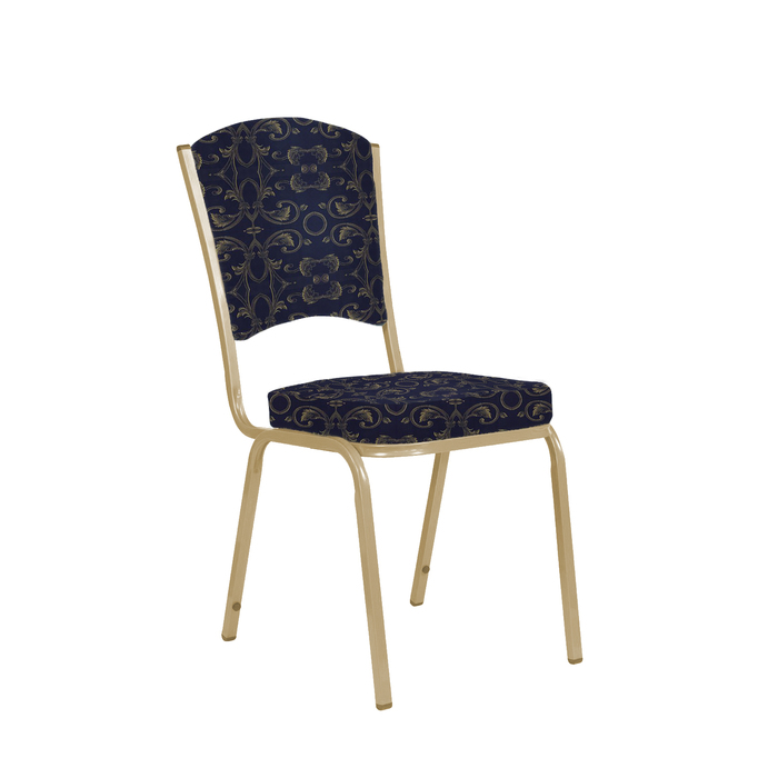 Банкетный стул "Вертекс" 20 мм, каркас шампань, обивка крон синий