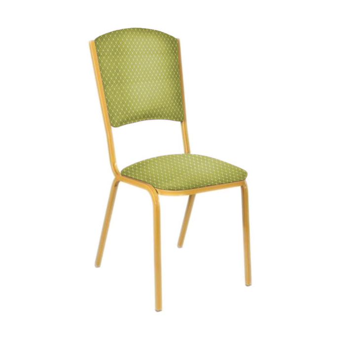 Банкетный стул "Вертекс Лайт" 20 мм, каркас золото, обивка виолетта салатовая