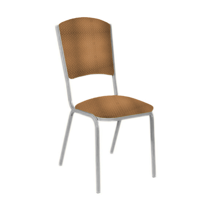 Банкетный стул "Вертекс Лайт" 20 мм, каркас серебро, обивка ромб коричневый