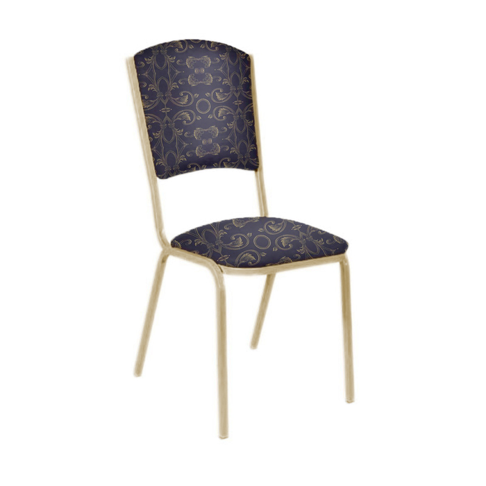Банкетный стул "Вертекс Лайт" 20 мм, каркас шампань, обивка крон синий