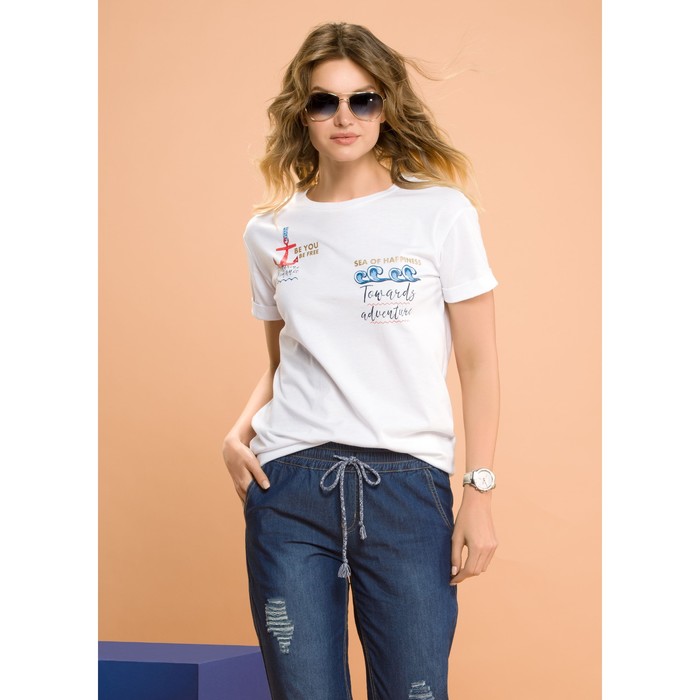 Футболка женская, размер XL, цвет белый