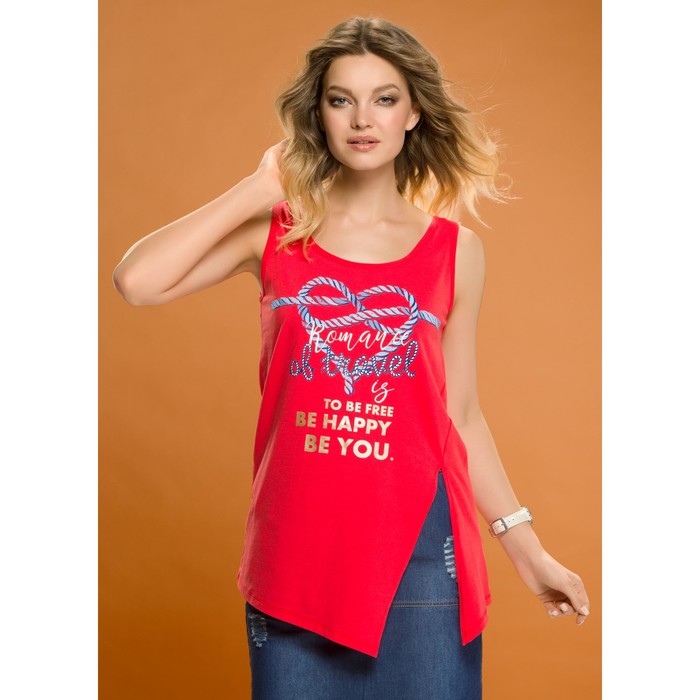 Майка женская, размер XS, цвет красный