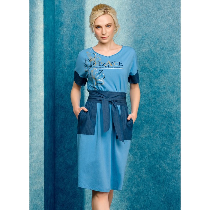 Платье женское, размер XL, цвет голубой