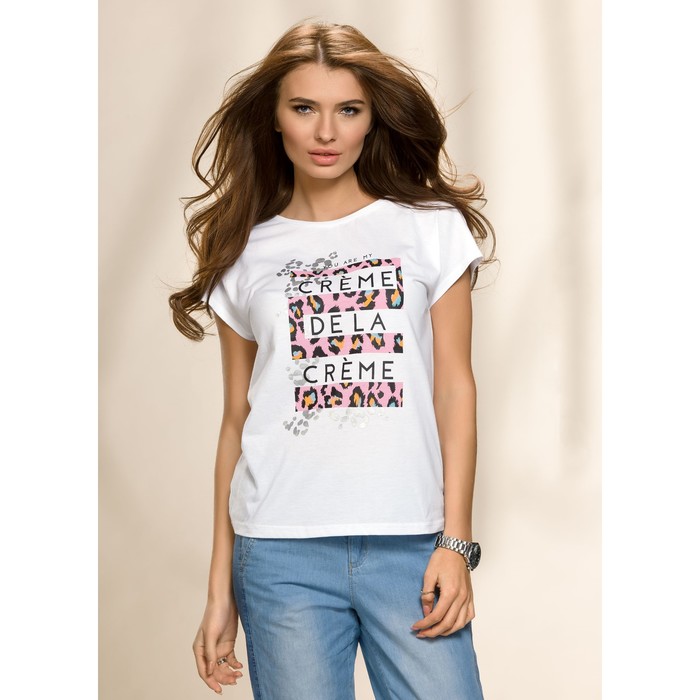 Футболка женская, размер XL, цвет белый