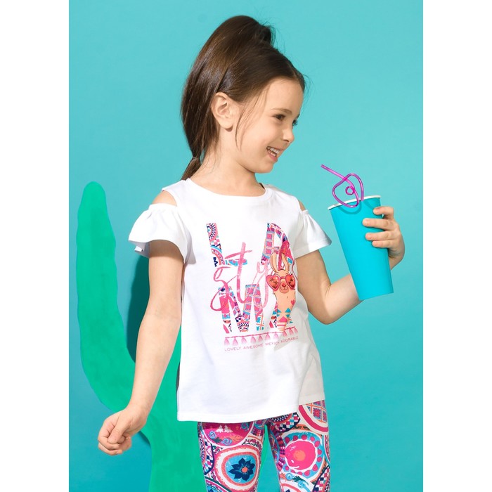 Майка для девочки, рост 86 см, цвет белый