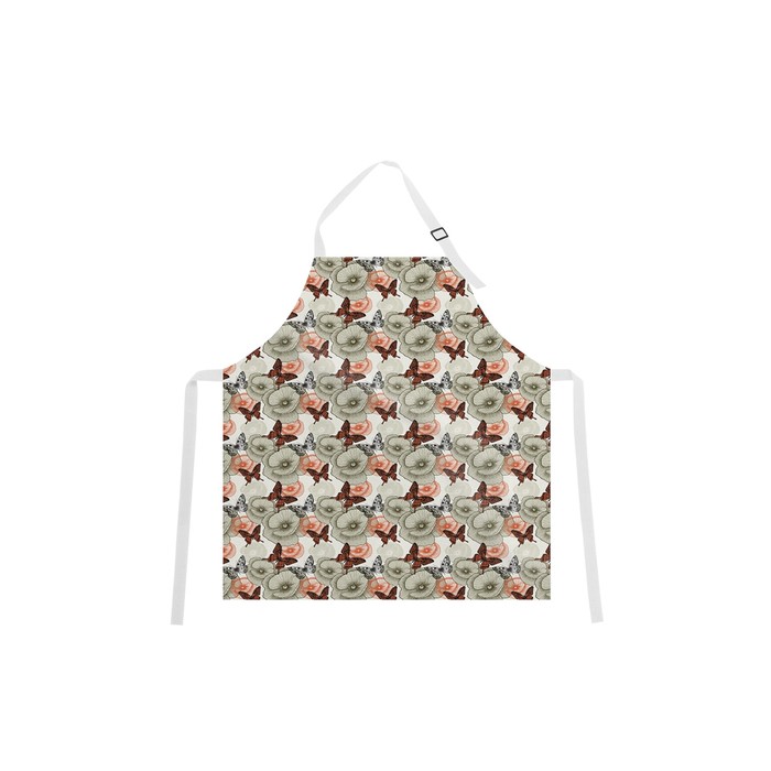 Фартук "Бабочки на цветах", размер 68х65 см, оксфорд