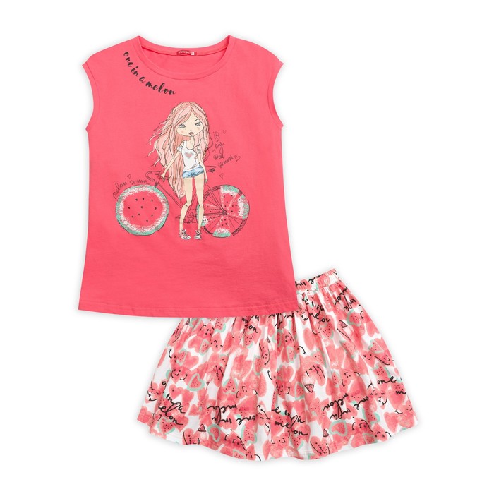 Комплект для девочки, рост 134 см, цвет розовый