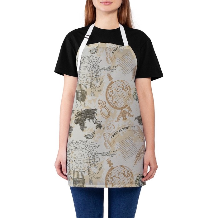 Фартук "Географические открытия", размер 68х65 см, оксфорд
