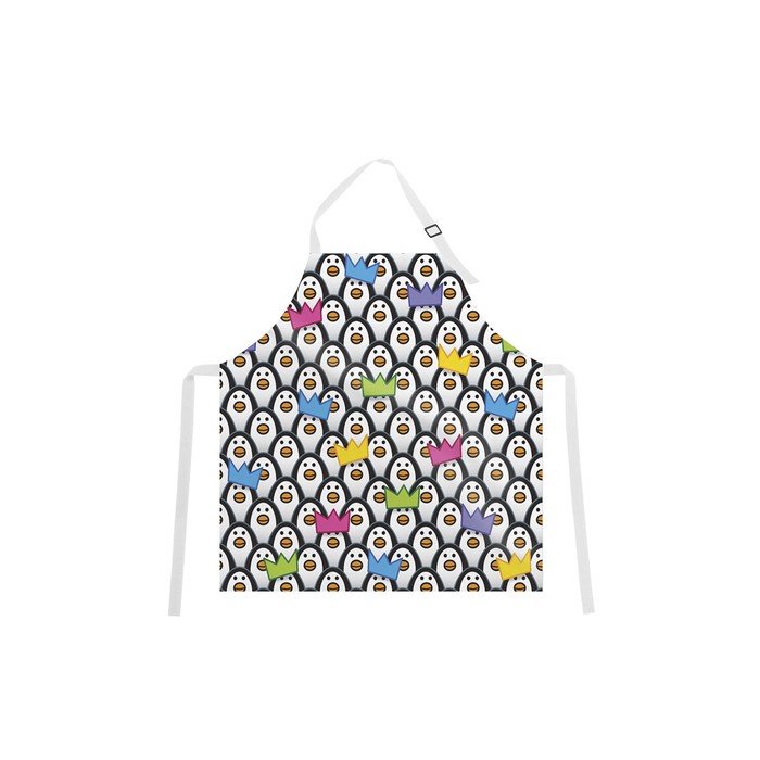 Фартук "Пингвины и короны", размер 68х65 см, оксфорд