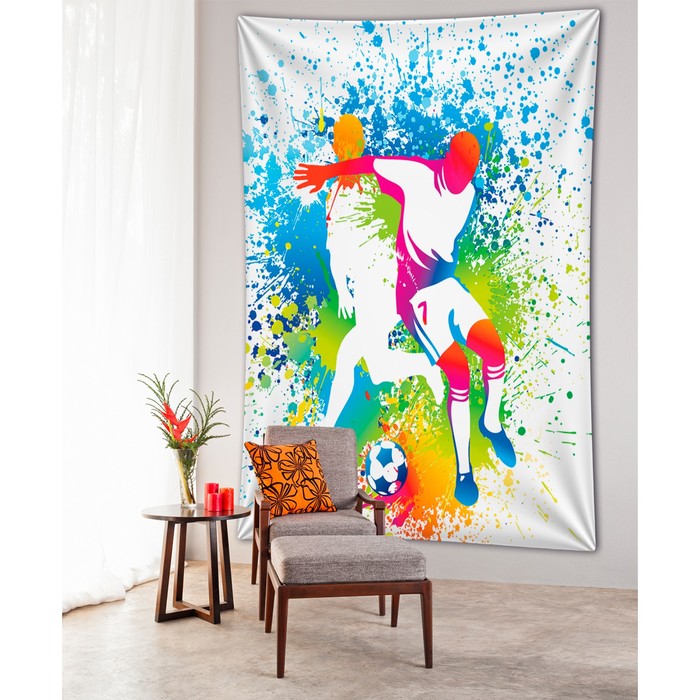 Фотопанно вертикальное «Борьба футболистов», размер 150x200 см