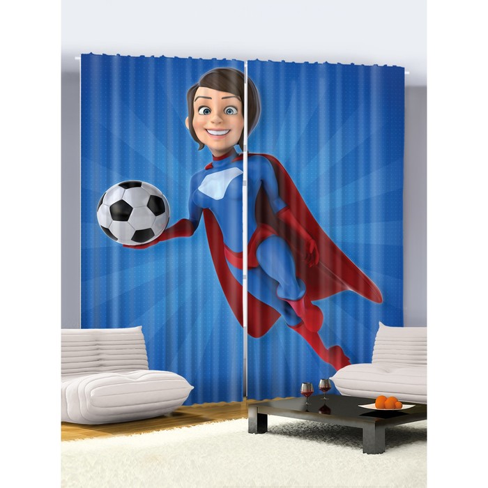 Комплект фотоштор «Супер герой футбола», размер 290x265 см
