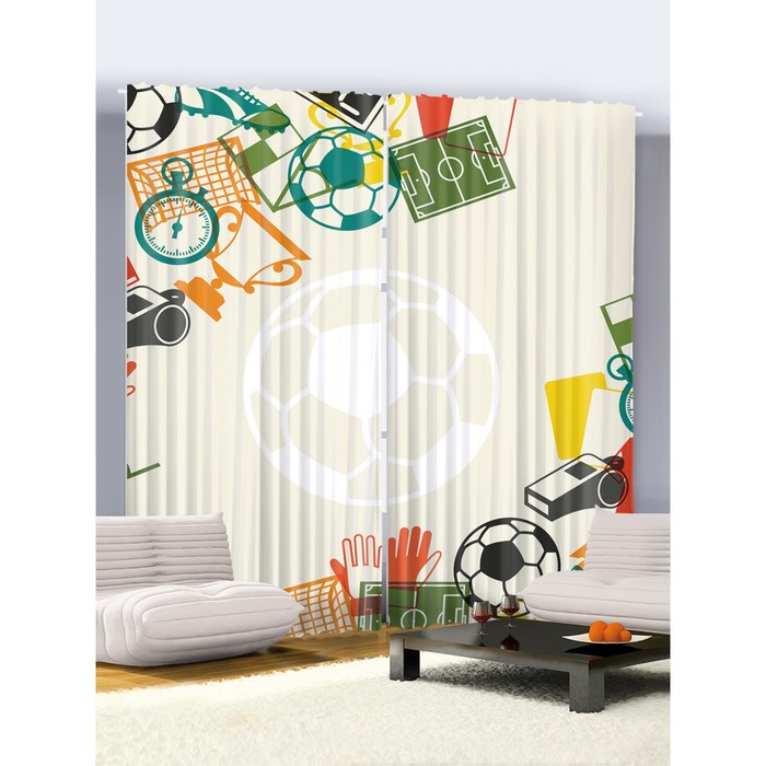 Комплект фотоштор «Футбольная тема», размер 290x265 см