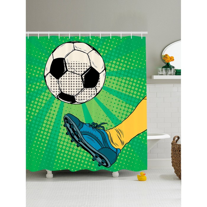 Фотоштора для ванной «Активная игра», размер 180x200 см