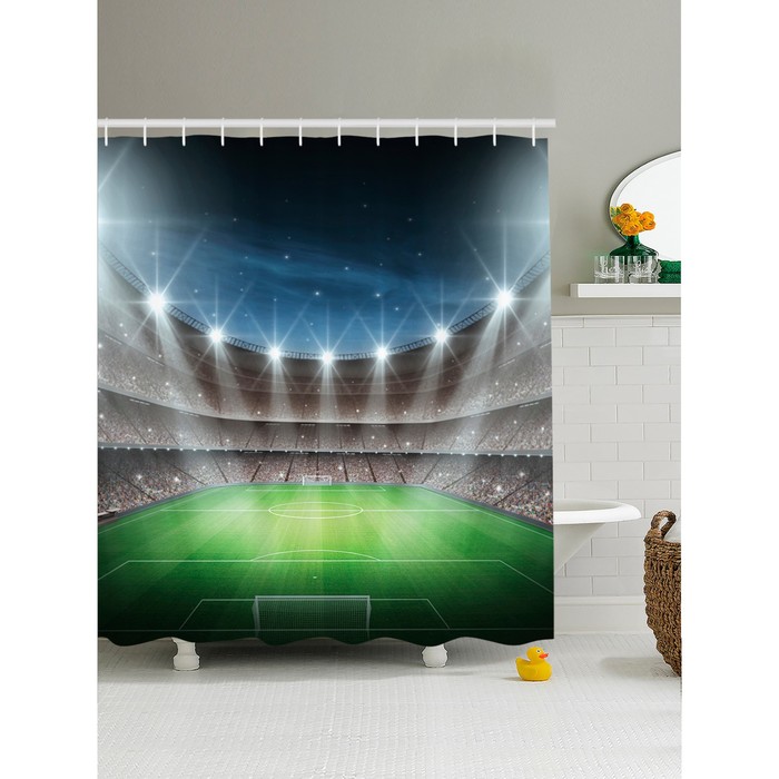 Фотоштора для ванной «Болельщики в ожидании», размер 180x200 см