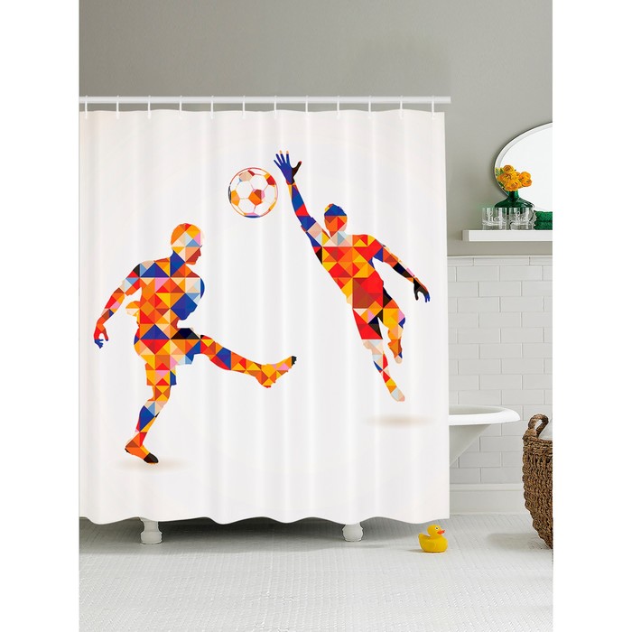 Фотоштора для ванной «Поймай мяч», размер 180x200 см