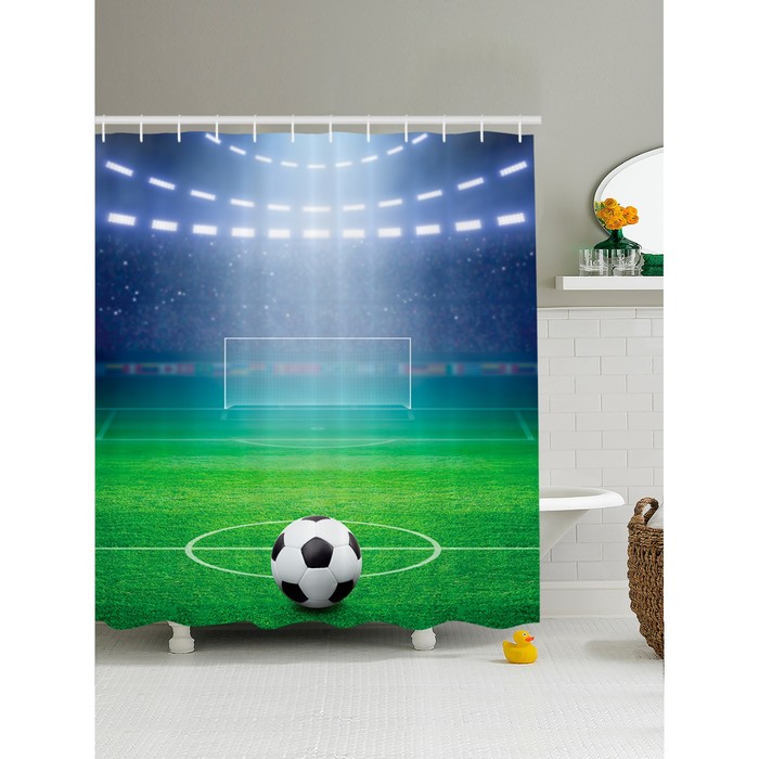 Фотоштора для ванной «Важный матч», размер 180x200 см