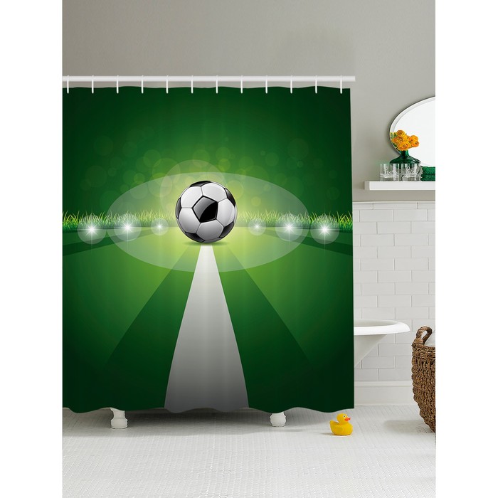 Фотоштора для ванной «В центре игры», размер 180x200 см