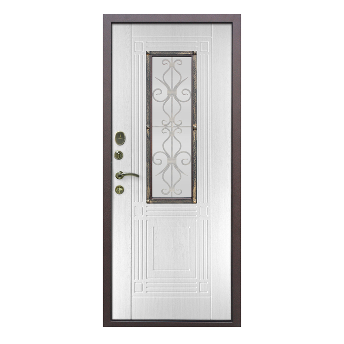 Дверь входная 8 см Венеция Беленый дуб 2050x860 (левая)