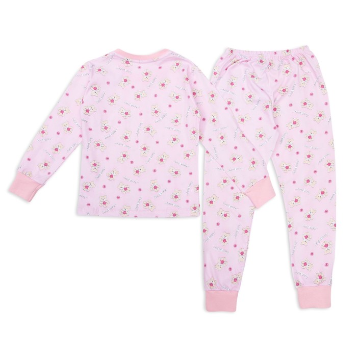Пижама для девочки Мишки Sweet Baby, рост 134 см, цвет розовый