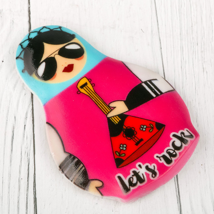 Магнит в форме матрешки "Lets rock"