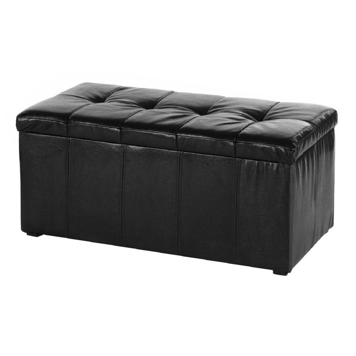 Пуф "ПФ-3", искусственная кожа, цвет чёрный