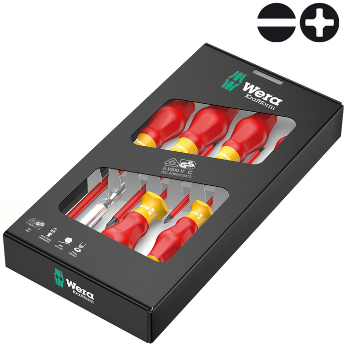 Набор диэлектрических отверток WERA Kraftform Comfort VDE 1160 i/7 WE-031575, 7 шт.