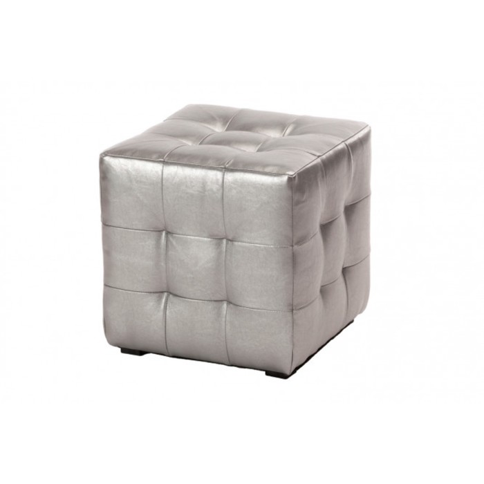 Пуф "Руби", искусственная кожа, цвет серебряный