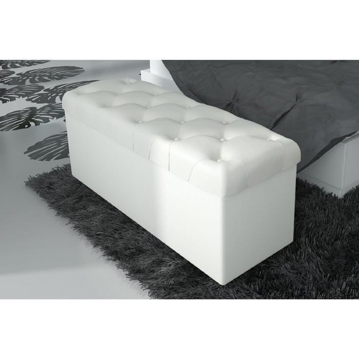 Пуф, тип 3, искусственная кожа, цвет белый