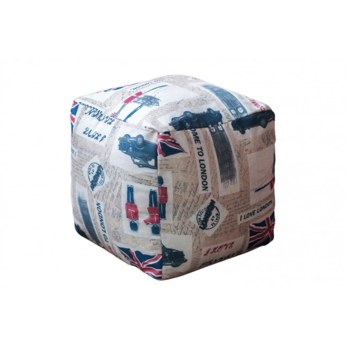 Пуф "Лондон Бас", ткань, цвет принт