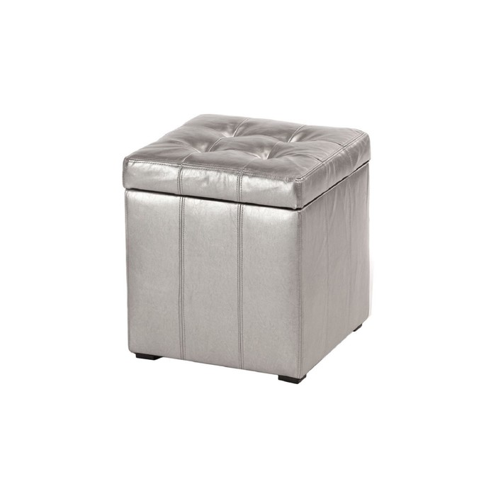 Пуф "ПФ-2", искусственная кожа, цвет серебряный