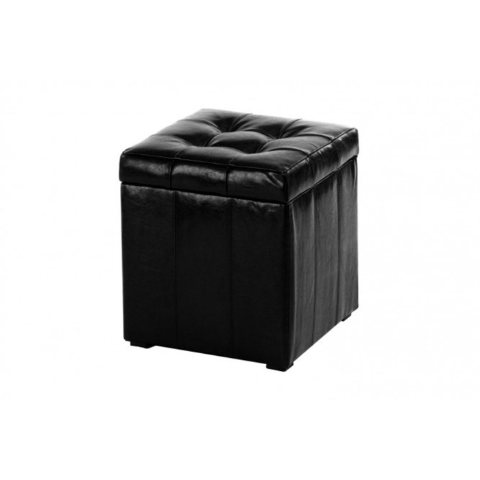 Пуф "ПФ-2", искусственная кожа, цвет чёрный