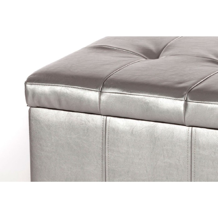 Пуф "ПФ-3", искусственная кожа, цвет серебряный