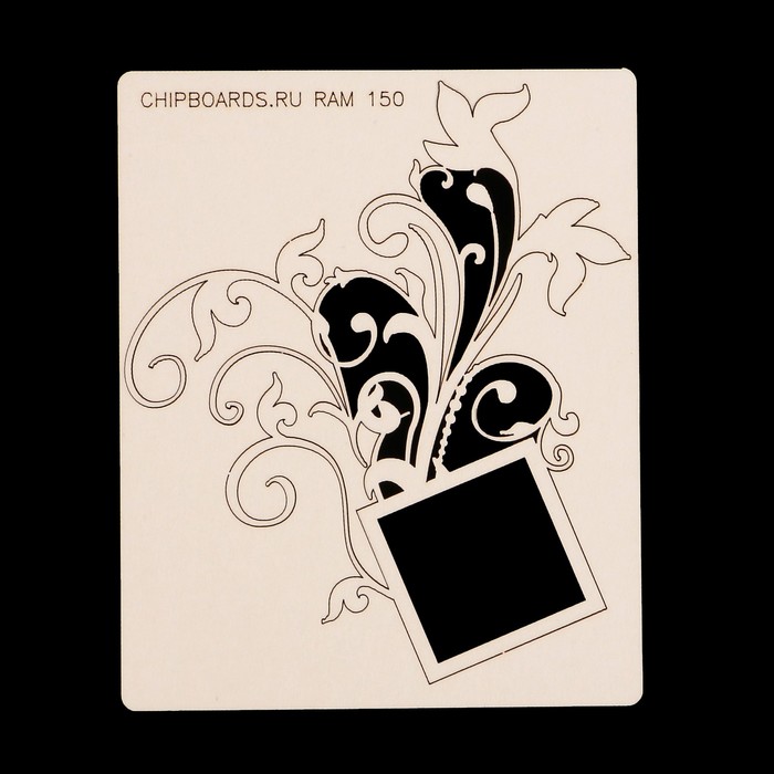 Чипборд из картона "Цветущая рамка" (3) 12х12 см