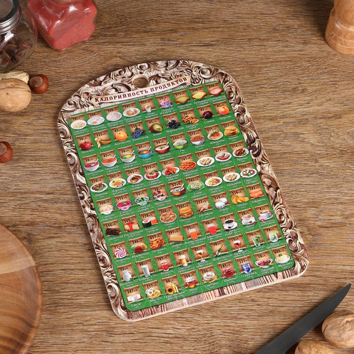 Доска разделочная "Калорийность 2" 27,5х19,5см