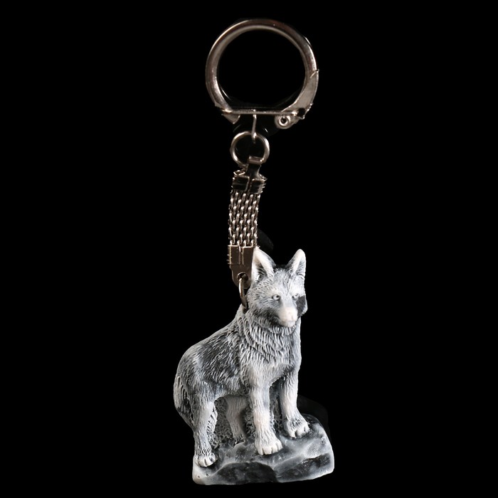 Брелок "Волк на скале" 5,2 см