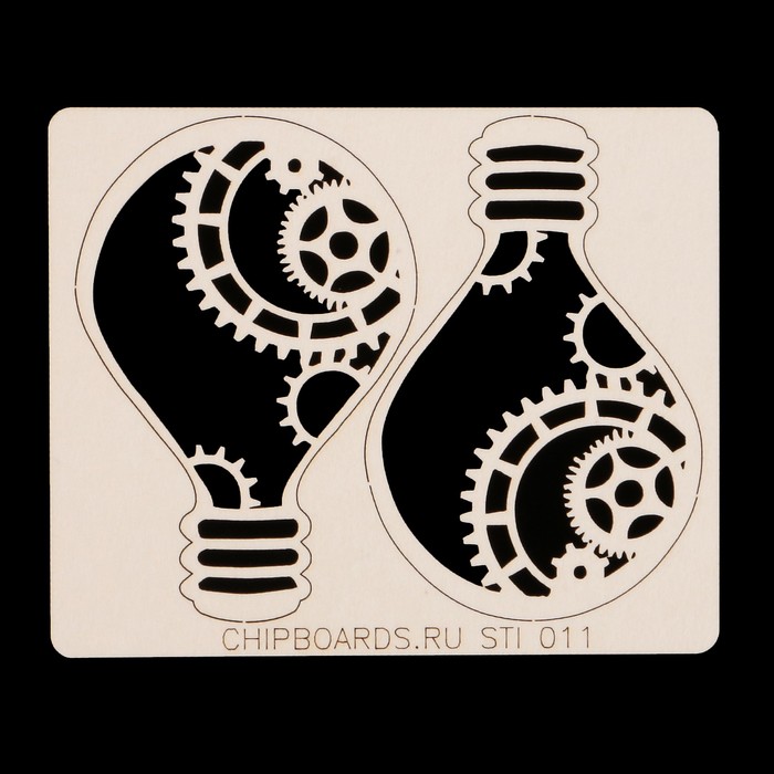 Набор чипбордов из картона  стимпанк "Лампочки" (1) 2 шт по 6х4 см