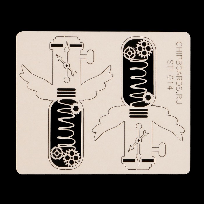 Набор чипборов из картона стимпанк "Лампочки" (4) 2 шт по 6,2х4,4 см