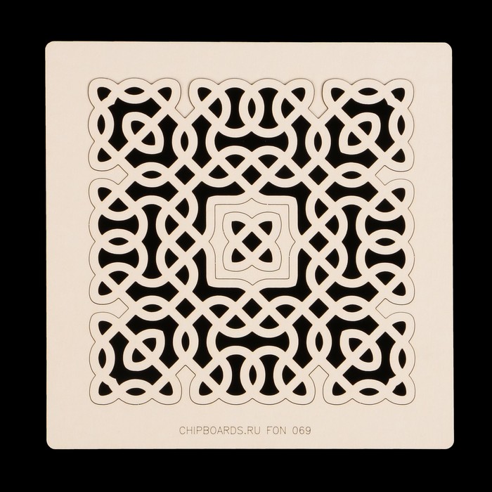 Чипборд из картона "Восточный узор" (1) 12х12 см