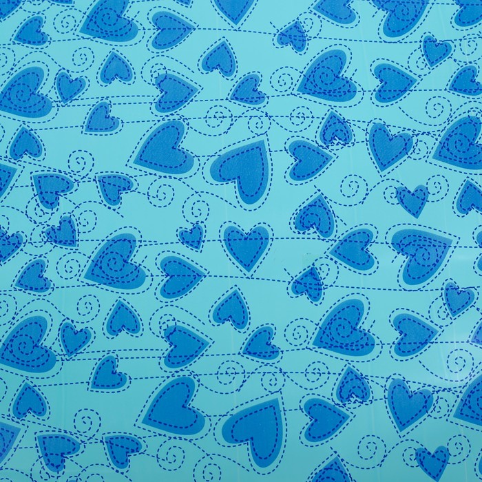 Плёнка металлизированная "Ажурные сердца", голубой, 0,7 х 20 м